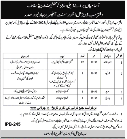 Jobs in Inforcement Department Bahawalpur
